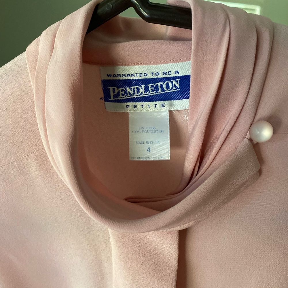 1970s Pendleton Sz 4 Rose Colored Blouse